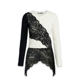 ASSUNTA SEAMLESS TOP - PRISTINE/BLACK