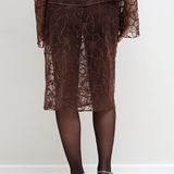 ALBA LONG SKIRT - BROWN