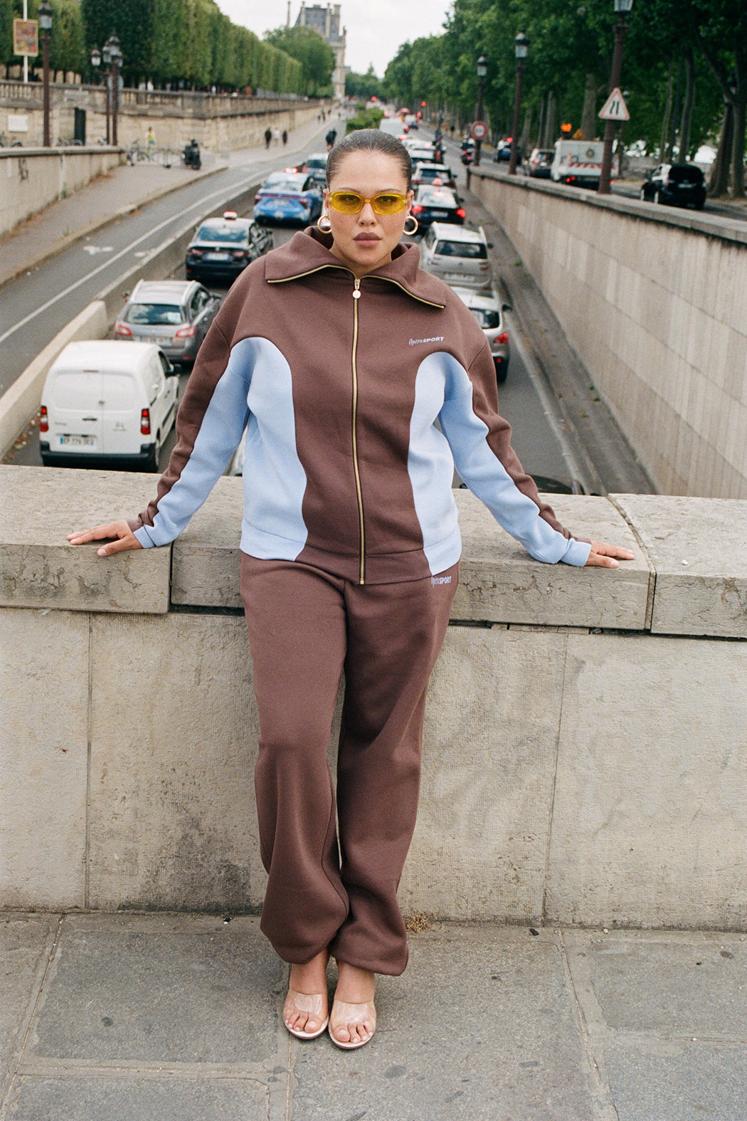 BRIXTON UNISEX SWEATSHIRT - BROWN/LAVENDER