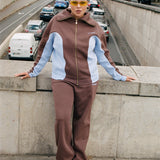 BRIXTON UNISEX SWEATSHIRT - BROWN/LAVENDER