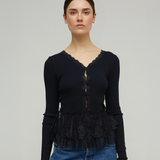 ELOISA SEAMLESS CARDIGAN - BLACK