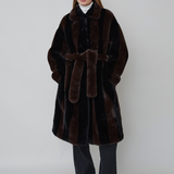 ESTELLE COAT - BLACK & BROWN