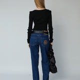 ROSE SEAMLESS TOP - BLACK