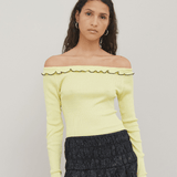 LEANOR SEAMLESS TOP - YELLOW & BLACK