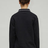 NICO UNISEX POLO SWEATER - BLACK/BROWN