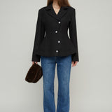 ORNELLA WOOL JACKET - BLACK