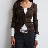 CAROLINE SEAMLESS CARDIGAN - BROWN