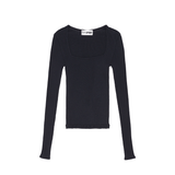 ROSE SEAMLESS TOP - BLACK