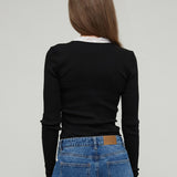 ROSELLA SEAMLESS TOP - BLACK