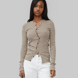 CLAIRE SEAMLESS CARDIGAN - STRIPES
