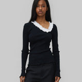 EVITA SEAMLESS TOP - BLACK