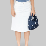 ELLE DENIM SKIRT - WHITE