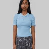 ELIA SEAMLESS POLO - BLUE