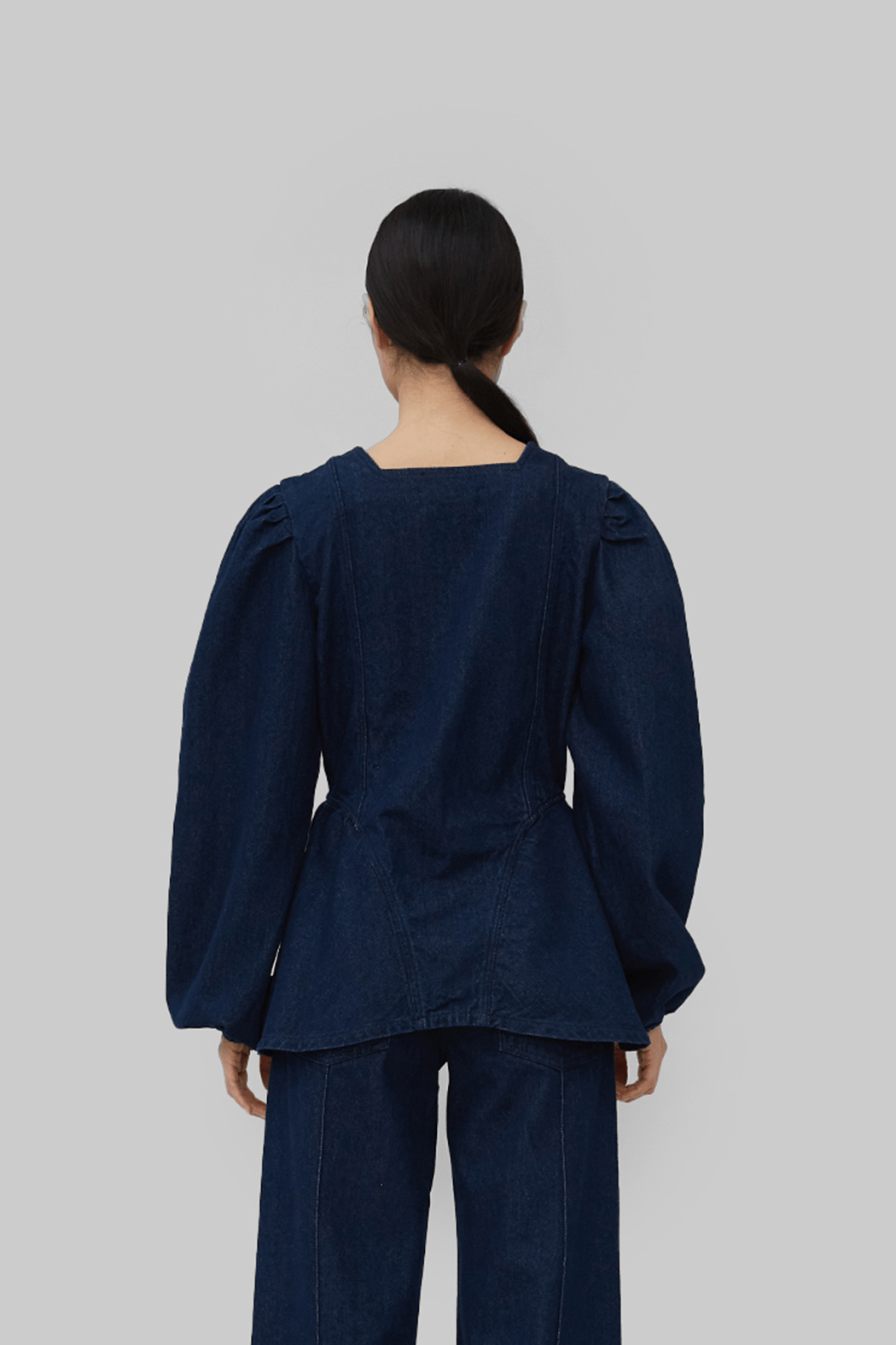 VERA DENIM TOP - BLUE