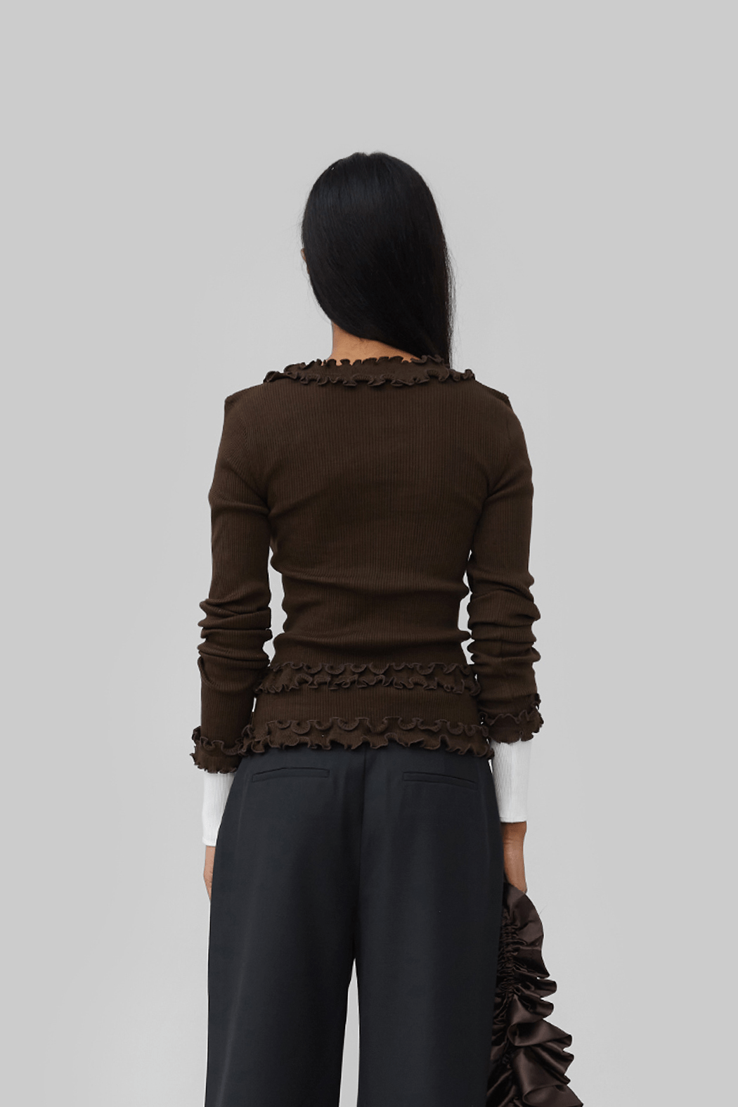 CAROLINE SEAMLESS CARDIGAN - BROWN