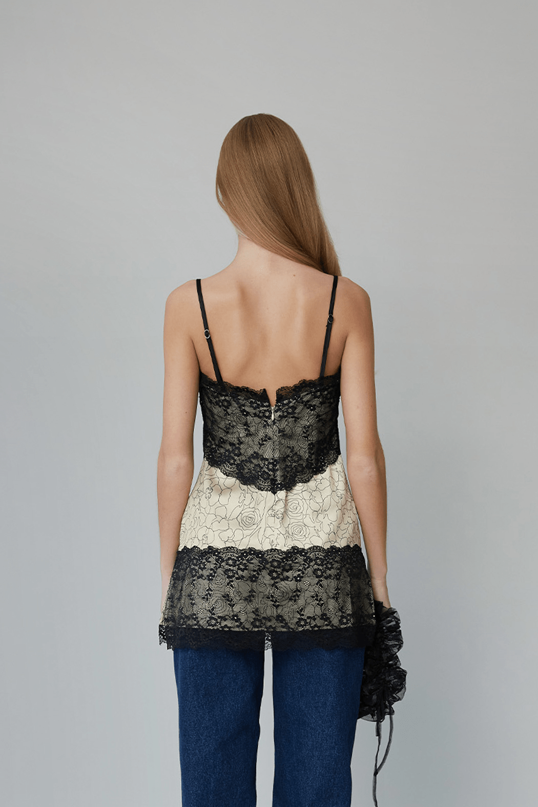 OpéraSPORT - Emma Top, Beige Print, Lace