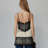 OpéraSPORT - Emma Top, Beige Print, Lace