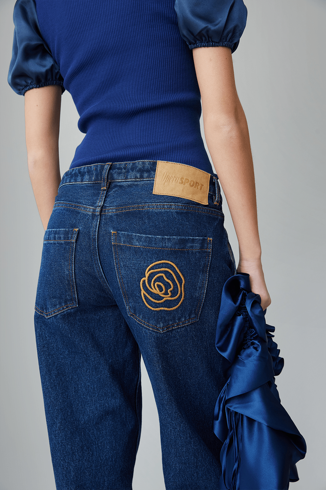 OpéraSPORT -  Rose Straight Denim pants, Medium Blue