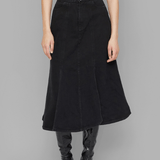 VICTORIA DENIM SKIRT - BLACK