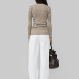 CLAIRE SEAMLESS CARDIGAN - STRIPES