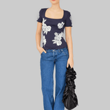 ELVA SEAMLESS T-SHIRT - NAVY