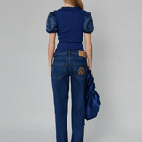 OpéraSPORT -  Rose Straight Denim pants, Medium Blue