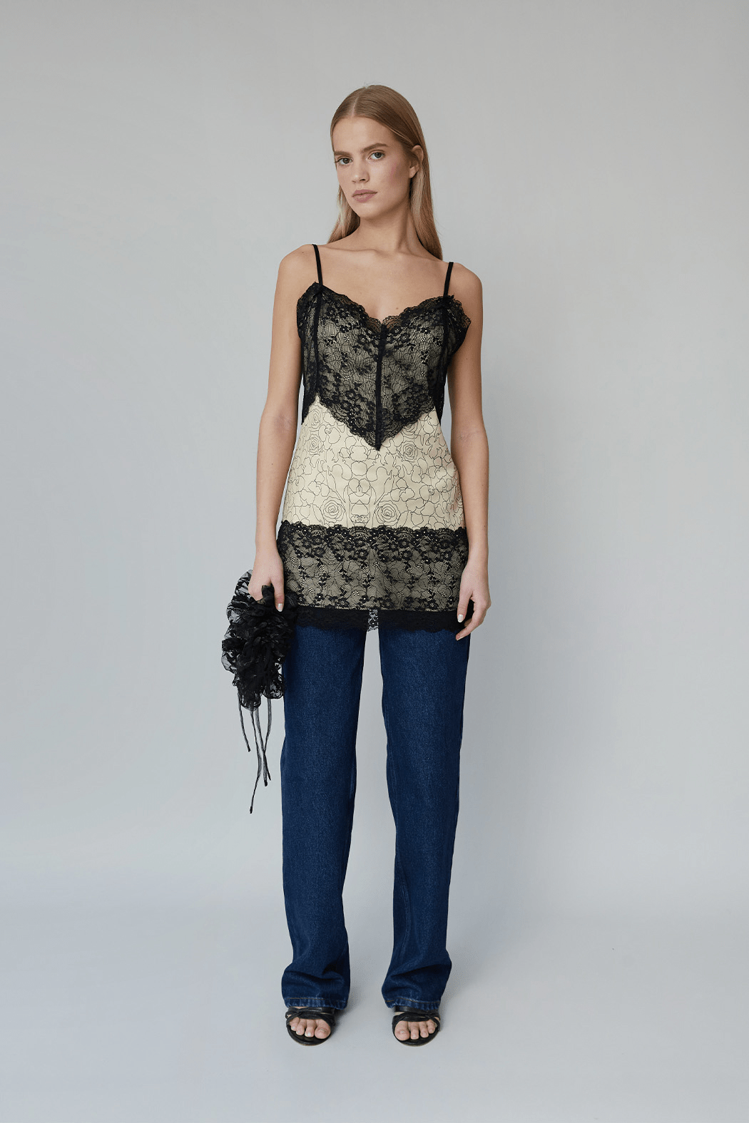OpéraSPORT - Emma Top, Beige Print, Lace